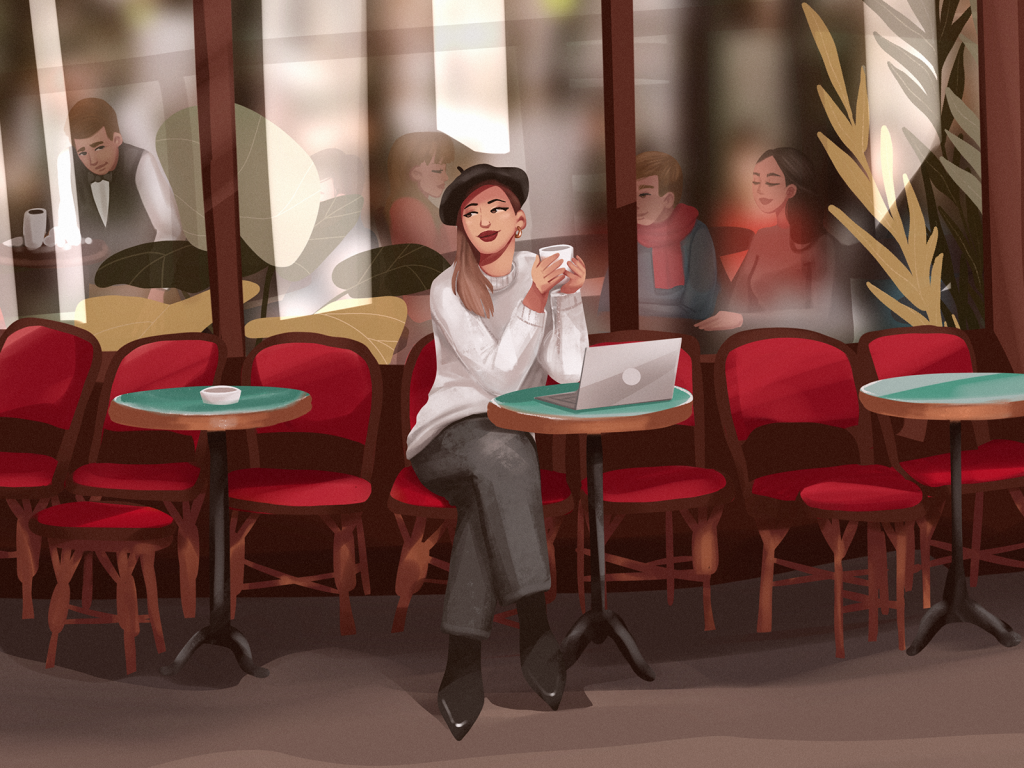 Old Town Morning Cafe illustration by Tubik Studio