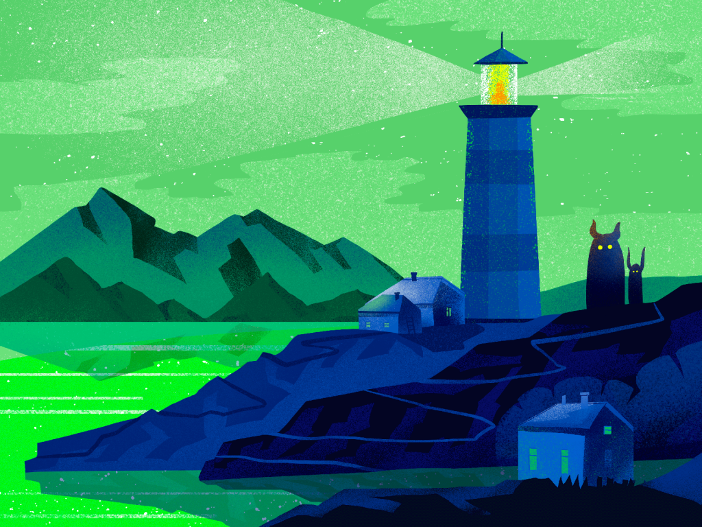 Lighthouse coastal illustration by Tubik Studio